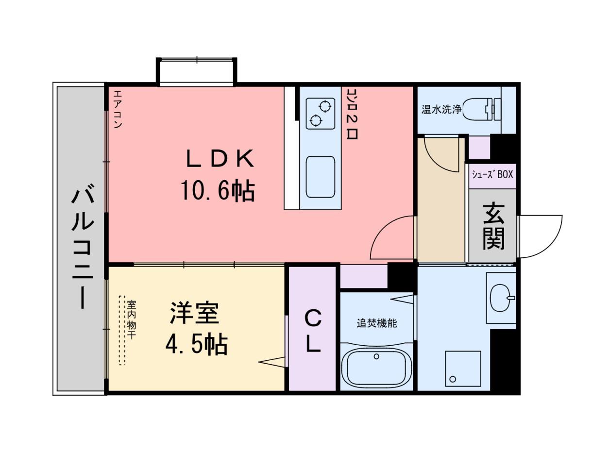 ウルオス(1LDK/2階)の間取り写真