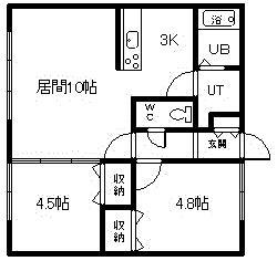 KSマンション(2LDK/2階)の間取り写真