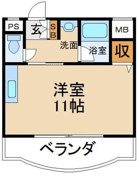 サンメッセ交野(ワンルーム/5階)の間取り写真