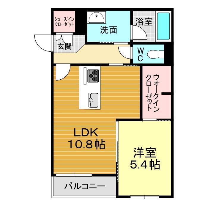 シャーメゾン リラッサIKURA(1LDK/1階)の間取り写真