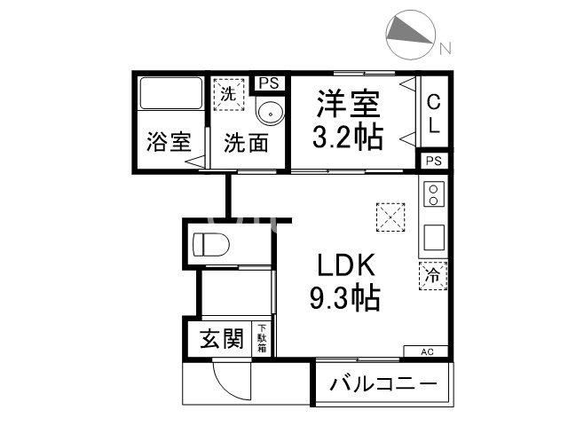 クオリア弐番館(1LDK/1階)の間取り写真