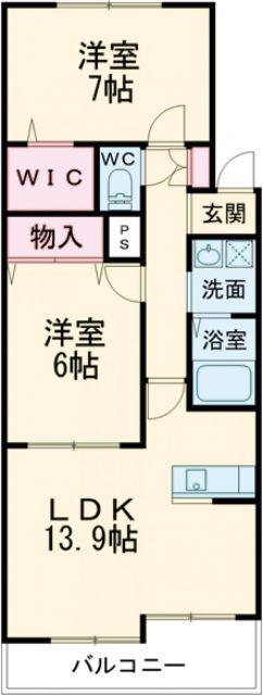 ＪＲ東海道本線 刈谷駅 徒歩12分 4階建 築16年(2LDK/3階)の間取り写真