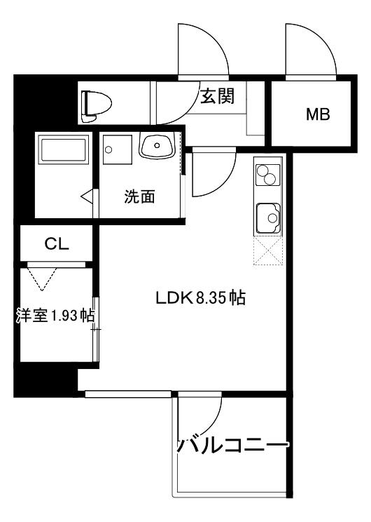 MODERN PALAZZO 平尾(1LDK/6階)の間取り写真