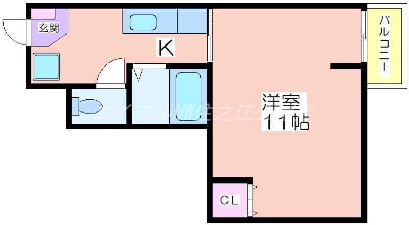 スパークルホシノ(1K/2階)の間取り写真