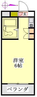 神明マンション(ワンルーム/4階)の間取り写真