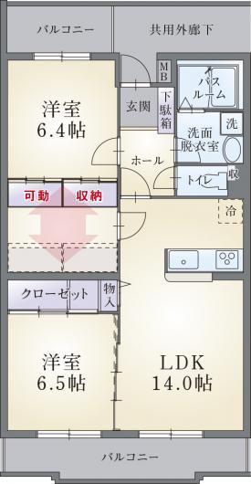 ソレイユノーブル(2SLDK/1階)の間取り写真