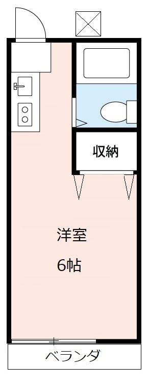 サンヒルズ栗山(1K/1階)の間取り写真