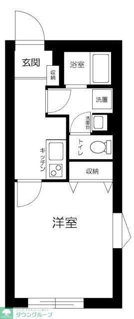 フェリデンシア住吉(1K/2階)の間取り写真