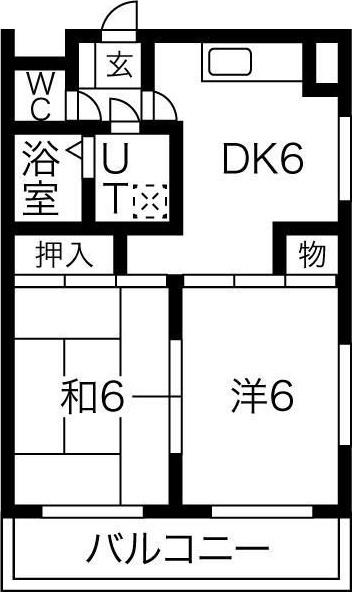 森ハイツ(2DK/2階)の間取り写真