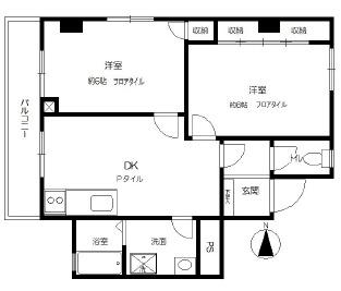 アール・平河町(2DK/3階)の間取り写真