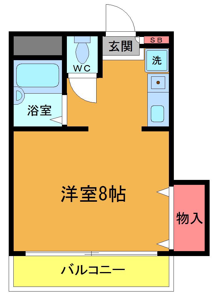 パスコ行徳(ワンルーム/2階)の間取り写真