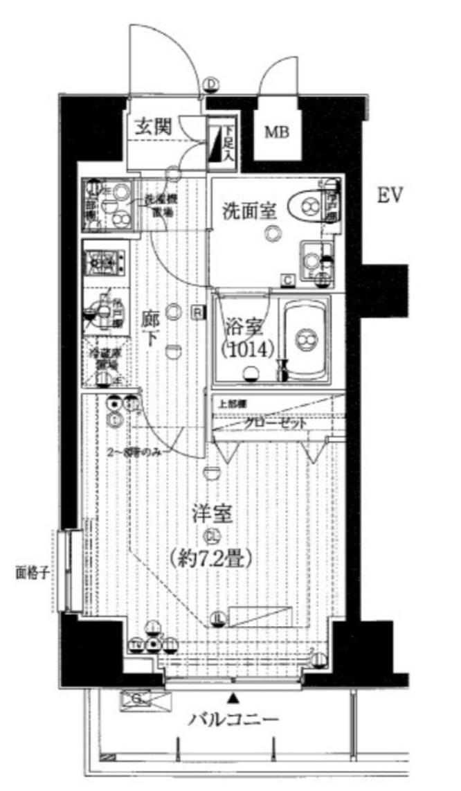 プレール・ドゥーク新御徒町(1K/3階)の間取り写真