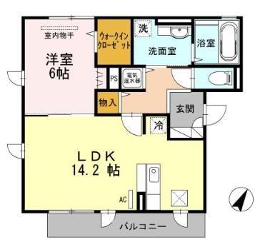 アヴニールマーガレット(1LDK/1階)の間取り写真