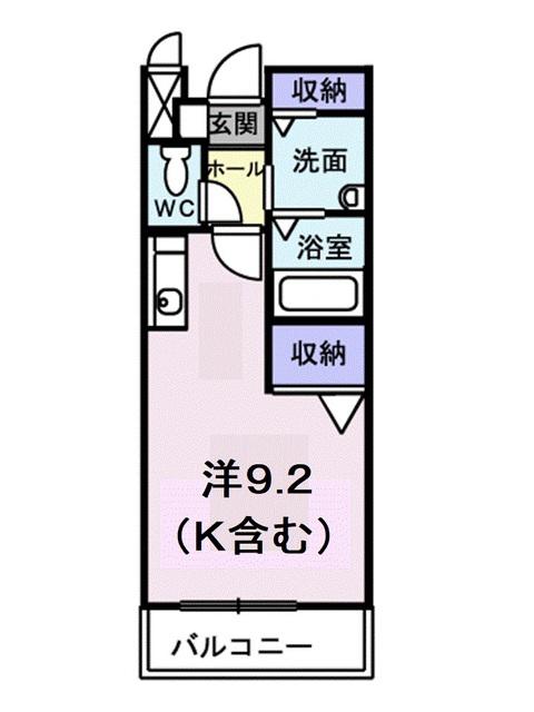フィヤージュ2(ワンルーム/2階)の間取り写真
