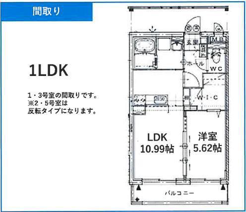 YM畑中4丁目(1LDK/1階)の間取り写真