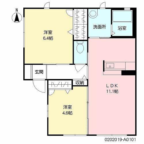 ディアスめぐみ(2LDK/1階)の間取り写真