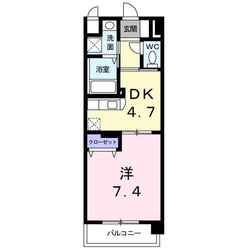 ドエルVI(1DK/3階)の間取り写真