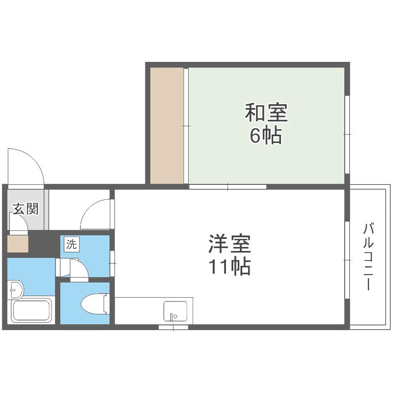 グレイス澄川(1LDK/1階)の間取り写真