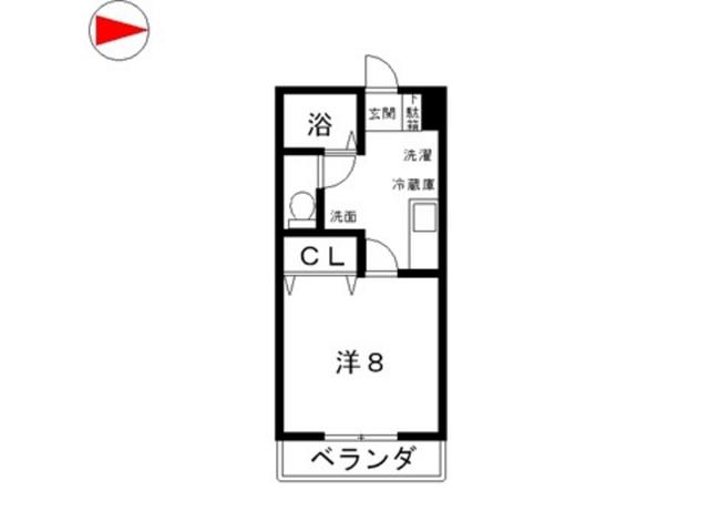 アイディアル(1K/2階)の間取り写真