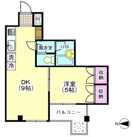 クライム山本(1DK/4階)の間取り写真
