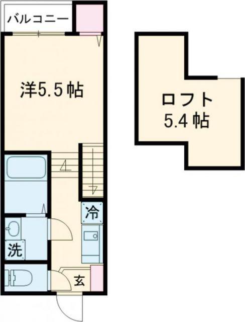 MODERN PALAZZO 西時津A棟(1SK/2階)の間取り写真