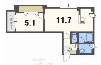 シャトレ東札幌(1LDK/7階)の間取り写真