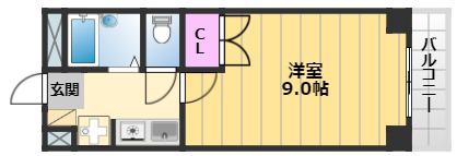 グリーンパレス(1K/3階)の間取り写真