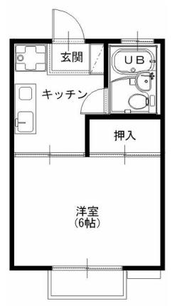 マロンハイツ(1K/2階)の間取り写真