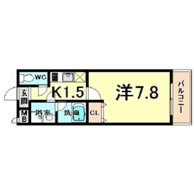 フジパレス夙川江上町(1K/1階)の間取り写真