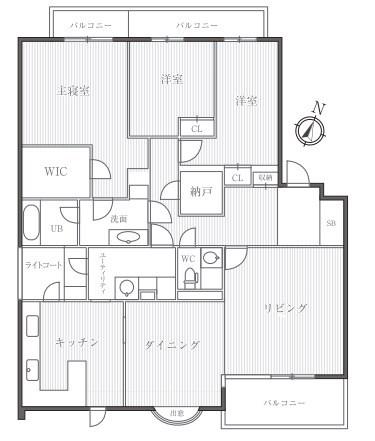 世田谷野毛レジデンス(3SLDK/2階)の間取り写真