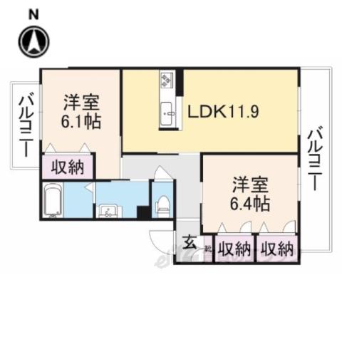 ベルフレージュ(2LDK/3階)の間取り写真