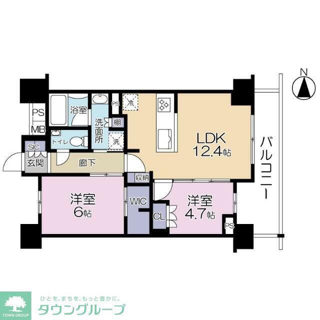 ガーラレジデンス府中市宮西町(2LDK/11階)の間取り写真