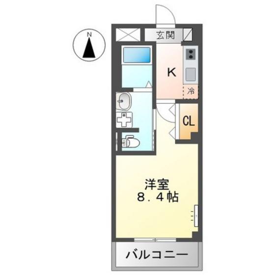 サウザンドグラス(1K/3階)の間取り写真