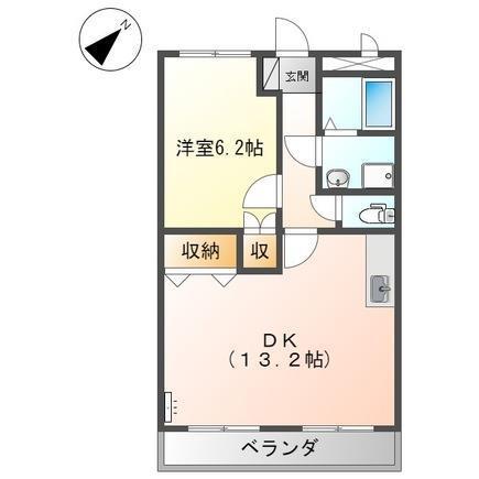 アプリコット・ハウス(1LDK/1階)の間取り写真
