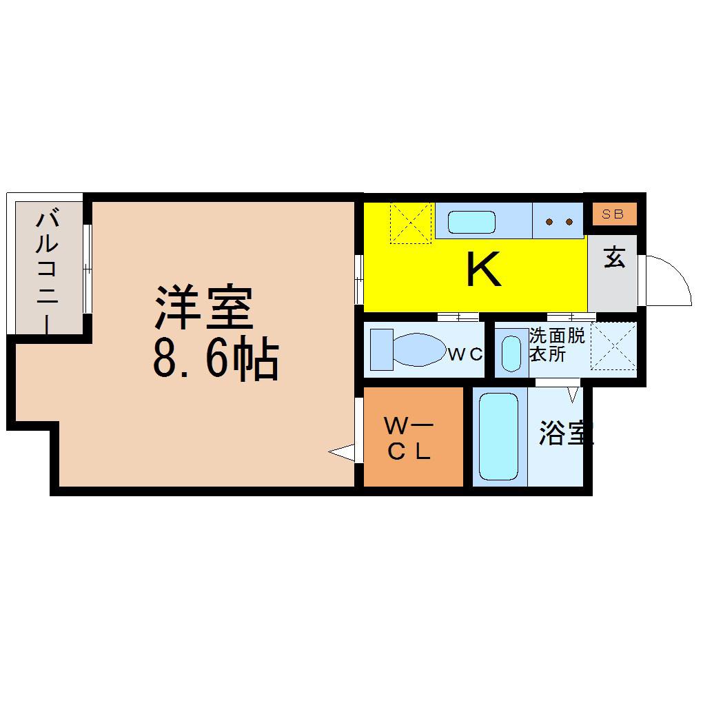 MAISON SPADE(1K/2階)の間取り写真