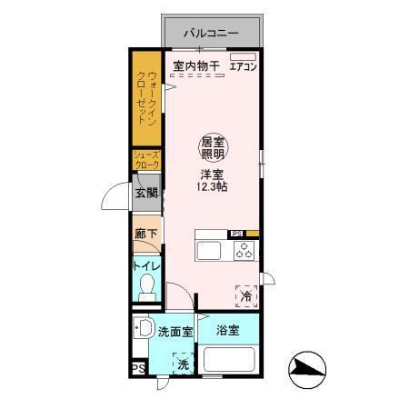 イルミナール(ワンルーム/2階)の間取り写真