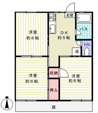 セントラルハウス(3DK/1階)の間取り写真