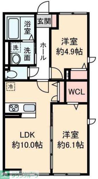ハイムメゾン新狭山C(2LDK/2階)の間取り写真
