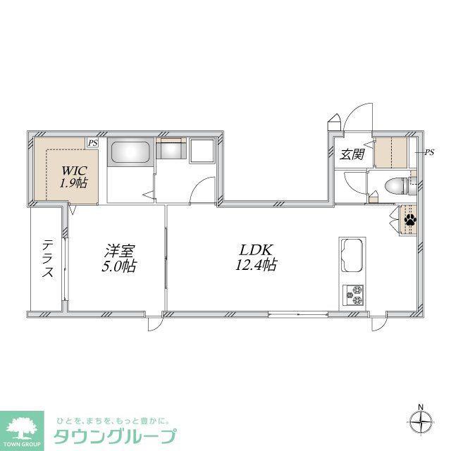 アーバンライフRAN(1LDK/1階)の間取り写真