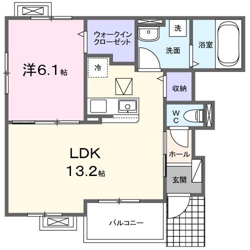 アルドーレ(1LDK/1階)の間取り写真