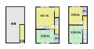 マンション川筋A(3DK/1階)の間取り写真