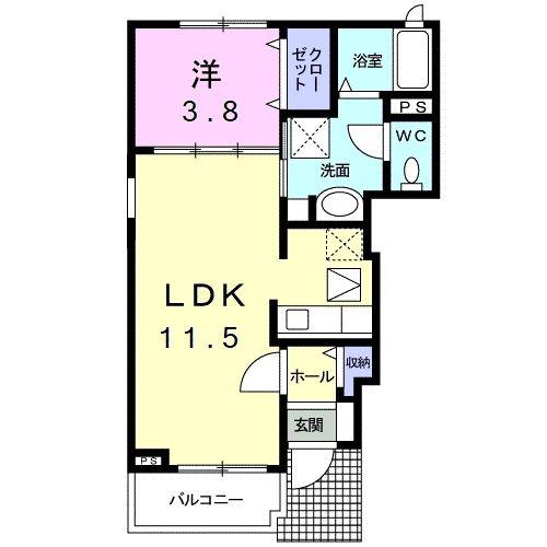 PIARIGEI(1LDK/1階)の間取り写真
