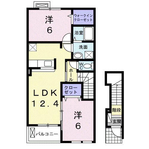 ハイツ神田町(2LDK/2階)の間取り写真