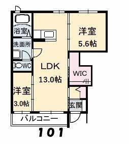 シャーメゾン桜川(2LDK/1階)の間取り写真