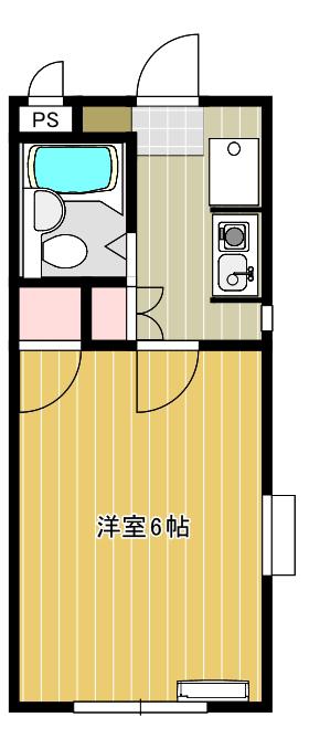 ウエストウエーブ(1K/1階)の間取り写真
