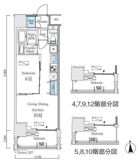 プライマル上野・稲荷町 旧ライオンズフォーシア上野・稲荷町(1LDK/6階)の間取り写真