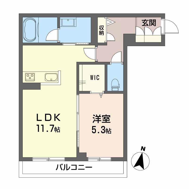 シャーメゾンSUN(1LDK/2階)の間取り写真