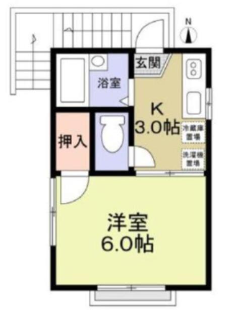 戸塚区平戸3丁目併用(1K/2階)の間取り写真