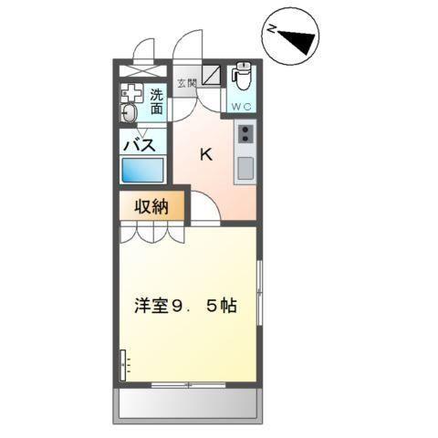 チェリーハイツ(1K/1階)の間取り写真