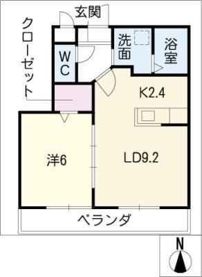 オーキッド・コート(1LDK/1階)の間取り写真